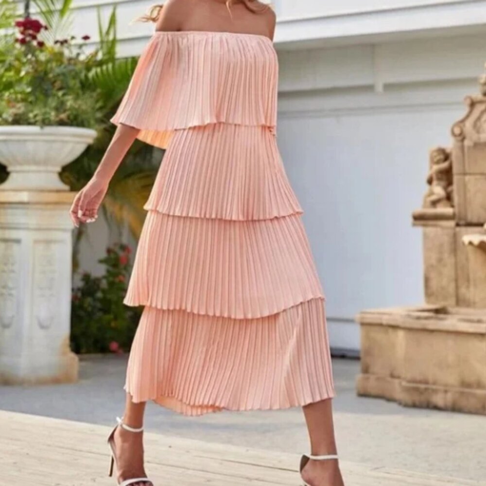 Pink Tiered Layered Dress